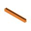 PCB plug-in connector, male header, Dovetails for fixing blocks, THT solder connection, 5.08 mm, Number of poles: 20, 180°, Solder pin length (l): 3.2 mm, tinned, orange, Box thumbnail 3
