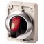 M30I-FWLKV-R Illuminated selector switch actuator, RMQ-Titan, with thumb-grip, maintained, 2 positions (V position), red, Front ring stainless steel thumbnail 1