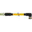 M8 male 0° / M8 female 90° A-cod. PUR 3x0.25 ye UL/CSA+drag 0.7m thumbnail 1