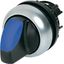M22-WRLK3-B Illuminated selector switch actuator, RMQ-Titan, With thumb-grip, maintained, 3 positions, Blue, Bezel: titanium thumbnail 1