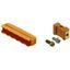 PCB plug-in connector, male header, Dovetails for fixing blocks, THT solder connection, 7.62 mm, Number of poles: 4, 90°, Solder pin length (l): 3.2 mm, tinned, orange, Box thumbnail 3