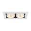 KADUX, recessed ceiling light, double, 3000K, 38°, IP 20, square, white thumbnail 1