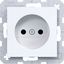 Wall socket without earth connection, Safety Plus, A.x/C.x, light white glass. thumbnail 1