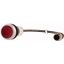 C22-DL-R-K01-24-P5 Illuminated pushbutton actuator, Flat, momentary, 1 NC, Cable (black) with M12A plug, 4 pole, 1 m, LED Red, red, Blank, 24 V AC/DC, Bezel: titanium thumbnail 3