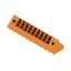 PCB plug-in connector, male header, Flange, THT solder connection, 3.81 mm, Number of poles: 9, 135°, Solder pin length (l): 3.2 mm, tinned, orange, Box thumbnail 2