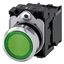 Illuminated pushbutton, 22 mm, round, metal, shiny, green, pushbutton, flat, momentary contact type, with holder, 1NO, LED module with  3SU1153-0AB40-1BA0-Z Y15 thumbnail 1