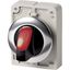 M30C-FWLK3-R Illuminated selector switch actuator, RMQ-Titan, With thumb-grip, momentary, 3 positions, red, Metal bezel thumbnail 2