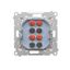 Double socket outlet with earthing and shutters - Czech pin system, (Complete product), 16A, 250V, Screw, Silver matt, metalic thumbnail 2