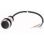 C22-D-S-K01-P62 Pushbutton, Flat, momentary, 1 NC, Cable (black) with non-terminated end, 4 pole, 1 m, black, Blank, Bezel: titanium thumbnail 1