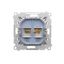 Single plug socket for the IP44 version with Schuko earthing - without frame gasket - transparent flap, inox steel, 16A thumbnail 2