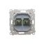 Double socket outlet with earthing and shutters - Czech pin system, (Complete product), 16A, 250V, Screw, Gold matt, metalic thumbnail 2