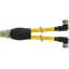 Y-Distributor M12 male / M8 female 90° A-cod. PUR 3x0.25 ye 0,2m thumbnail 1
