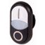 M22S-DDLM-WS-X1/X0 Double actuator pushbutton, RMQ-Titan, Pushbutton actuator I and indicator light flush, pushbutton actuator 0 non-flush, momentary, White lens, white, thumbnail 1