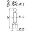 Fixed earthing point with ring groove D 16mm and female thread M12 thumbnail 2