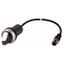 C22-WK3-K20-P1 Changeover switch, With thumb-grip, momentary, 2 N/O, Cable (black) with M12A plug, 4 pole, 0.2 m, 3 positions, Bezel: titanium thumbnail 1
