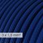 Large section electric cable 3x1,50 round - covered by rayon Blue RM12 thumbnail 2
