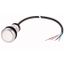 C22-DR-W-K10-P65 Pushbutton, classic, flat, maintained, 1 N/O, white, cable (black) with non-terminated end, 4 pole, 3.5 m thumbnail 1