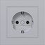 SCHUKO wall socket with cover plate, plug-in type, A.1, titanium thumbnail 1