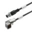 Valve cable (assembled), Straight plug - valve plug, DIN design C (8 mm), M12 = A-coded, Cable length: 0.6 m, PUR, black thumbnail 1