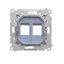 Single shielded computer socket RJ45 category 6 with anti-dust cover, matt aluminum thumbnail 2
