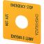 SQT1 Emergency-Stop label, Yellow, black lettering, square 50 x 50 mm, de, en, fr, it, Front dimensions 25 — 25 mm thumbnail 1