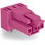 Socket for PCBs angled 3-pole pink thumbnail 3