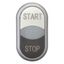 M22-DDL-WS-GB1/GB0 Double actuator pushbutton, RMQ-Titan, Actuators and indicator lights non-flush, momentary, White lens, white, black, inscribed, Bezel: titanium, STAR thumbnail 9