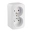 GNBD250 Single socket, white, 2x2P+Z, 250V, 16A thumbnail 1