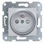 Pin socket outlet with safety shutter, screw clamps, silver thumbnail 4