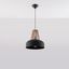 HANGING LAMP CASCO BLACK/NATURAL WOOD E27 1X60W IP20 thumbnail 3