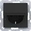 SCHUKO wall socket, locking pin, plug-in, A.x/C.x, matte black thumbnail 1