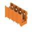 PCB plug-in connector, male header, open side, THT solder connection, 5.00 mm, Number of poles: 4, 180°, Solder pin length (l): 3.2 mm, tinned, orange, Box thumbnail 3