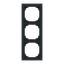 1723-456M-500 Cover  with decor ring, 3gang black matt chrome thumbnail 1