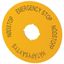 M22-XAK14 Label, emergency stop, D=90mm, yellow, EN, SV, FI, DA thumbnail 2