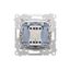 Double socket outlet with earthing for IP44 version with frame seal, without shutters, (module), Simon 24, IP20/IP44, 16A, graphite mat, Flap color: Same as a cover thumbnail 2