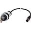 C22-WRS3-MS1-K20-P5 Key-operated actuator, RMQ compact solution, maintained, 2 N/O, Cable (black) with M12A plug, 4 pole, 1 m, 3 positions, MS1, Bezel: titanium thumbnail 5