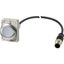 Pushbutton, Flat, momentary, 1 N/O, Cable (black) with M12A plug, 4 pole, 1 m, White, Blank, Metal bezel thumbnail 3