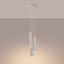 HANGING LAMP THREE CYLINDRICAL BEIGE LAMPSHADES WITH ELEGANT CARBON GROOVING ON GU10 thumbnail 11