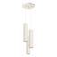 HANGING LAMP THREE CYLINDRICAL BEIGE LAMPSHADES WITH ELEGANT CARBON GROOVING ON GU10 thumbnail 1
