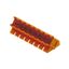 PCB plug-in connector, male header, Dovetails for fixing blocks, THT solder connection, 5.08 mm, Number of poles: 15, 135°, Solder pin length (l): 3.2 mm, tinned, orange, Box thumbnail 1