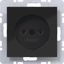 Wall socket without earth connection, A.x/C.x, glossy night black thumbnail 1