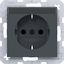 SCHUKO wall socket, text-type, Safety Plus, plug-in type, A.x/C.x anthracite thumbnail 1