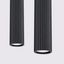 HANGING LAMP WITH TWO HANGERS AND BLACK GROOVED LAMPSHADES, CARBON SERIES thumbnail 7