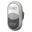 M22-DDL-WS-GB1/GB0 Double actuator pushbutton, RMQ-Titan, Actuators and indicator lights non-flush, momentary, White lens, white, black, inscribed, Bezel: titanium, STAR thumbnail 5