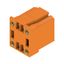 PCB plug-in connector, male header, Flange, THT solder connection, 3.81 mm, Number of poles: 4, 90°, Solder pin length (l): 3.2 mm, tinned, orange, Box thumbnail 3