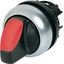 M22-WRLK3-R Illuminated selector switch actuator, RMQ-Titan, With thumb-grip, maintained, 3 positions, red, Bezel: titanium thumbnail 1