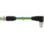 M12 male 0° / M12 male 90° Y-cod. Shielded PUR AWG20/26 gn 5m thumbnail 1