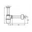 Bottle trap without outlet 11/4"x32 with washing machine connection, white thumbnail 2