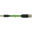 M8 male 0° / M12 female 0° D-cod. shielded PUR 1x4xAWG26 gn 20m thumbnail 1