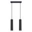 HANGING LAMP WITH TWO HANGERS AND BLACK GROOVED LAMPSHADES, CARBON SERIES thumbnail 2
